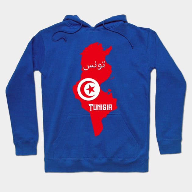 Tunisia flag & map Hoodie by Travellers